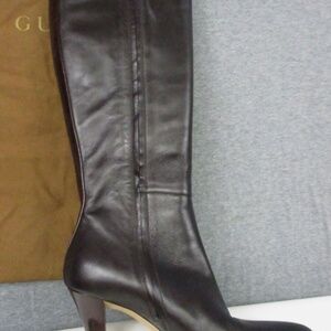 GUCCI Tall Boots Chocolate Brown 7B Women Leather Made in Italy NWT